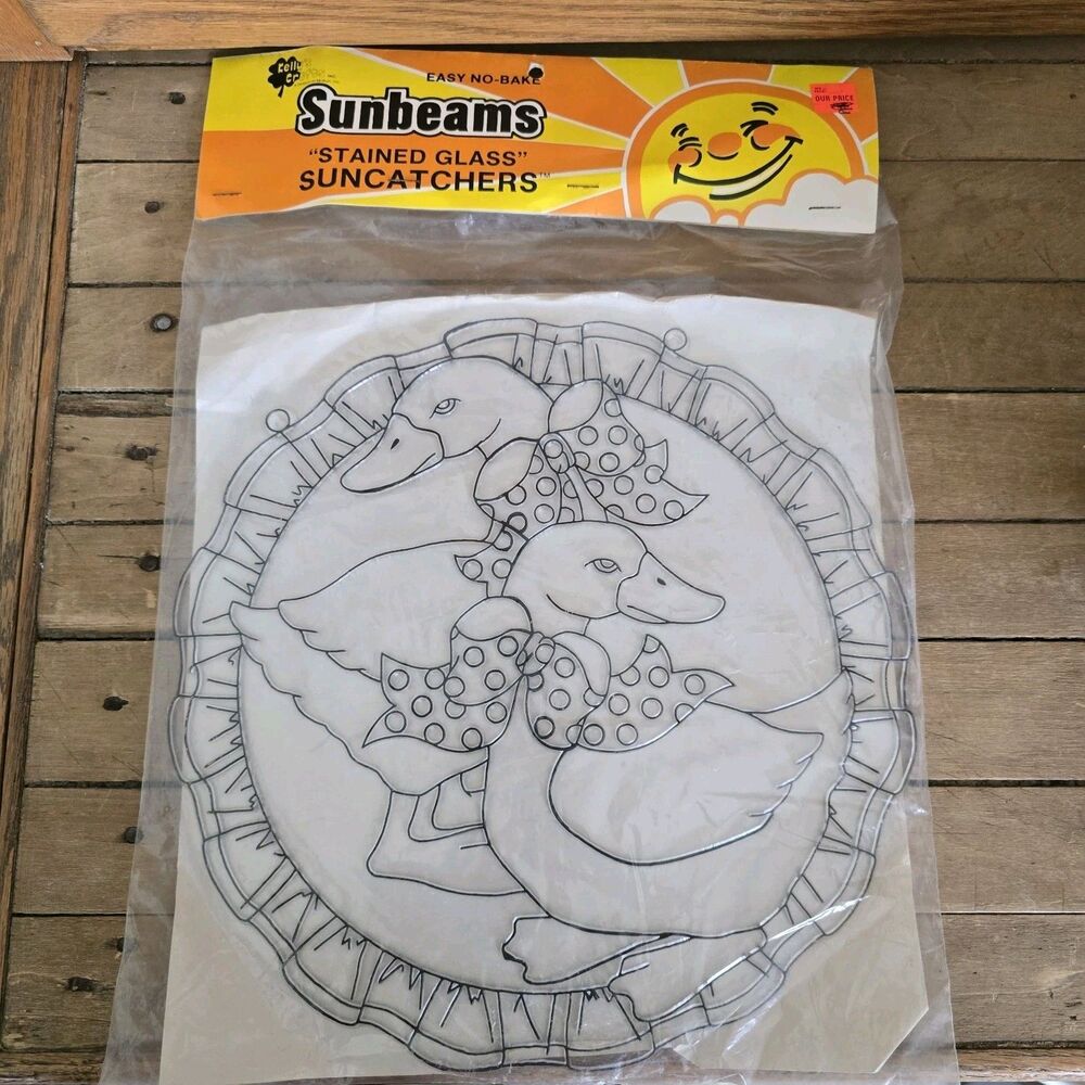 1985 Kelly’s Craft Sunbeams Stained Glass Suncatcher Geese #3607 Paint By Number